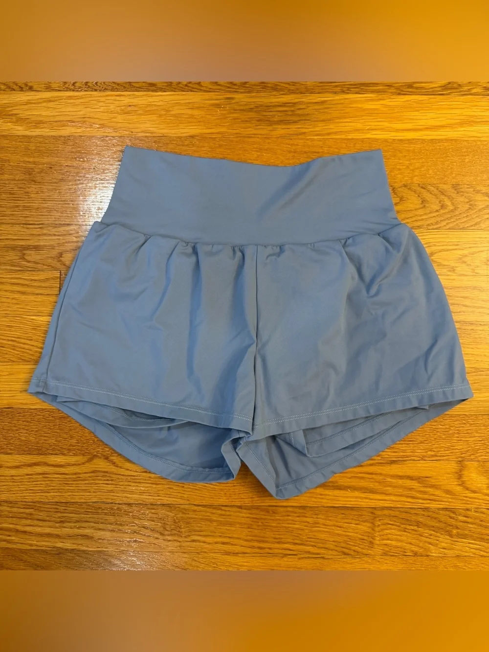 Halara SoftlyZero Airy Super High Waisted 2-in-1 Shorts Blue - Size Est S/M